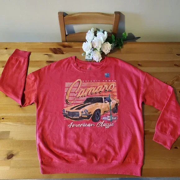 gm - Women's Camaro Graphic Sweatshirt -Size M Raspberry wine - Picture 9 of 9